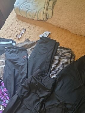 10 Pairs Leggings. Fabletics, Underarmour, Pink  Black and Gray Active Leggings